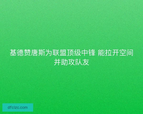 基德赞唐斯为联盟顶级中锋 能拉开空间并助攻队友